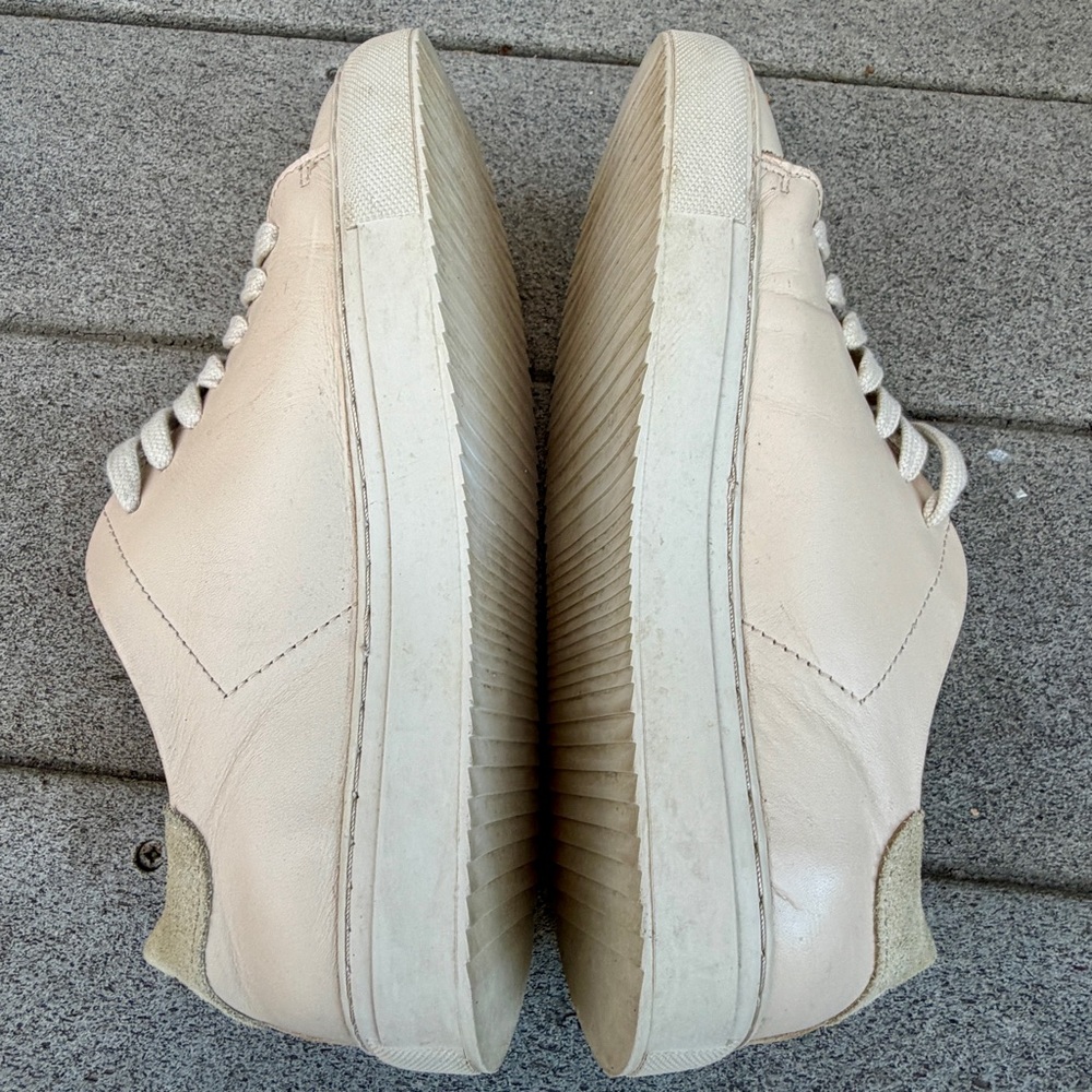 Axel Arigato Nude Low Top Leather Sneakers Women 37 Laces 98163 Flat Portugal - Picture 10 of 13